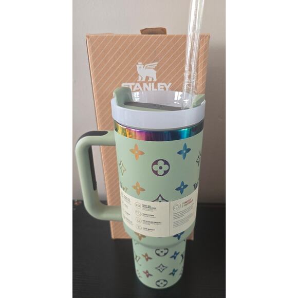 Stanley Custom Quencher H2.0 Flowstate™ Tumbler | 40 OZ (teal louis vuitton) - Picture 2 of 4